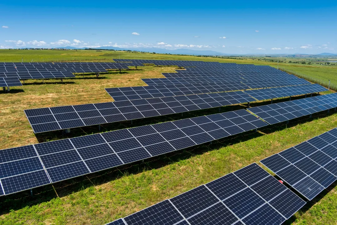 Image showing  photovoltaic-panels-park-on-green-field-in-north-greece-solar-panels-2158158707